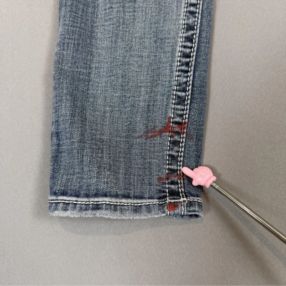 Miss Me Women's Distressed Blue Straight Leg Jeans - Picture 6 of 12